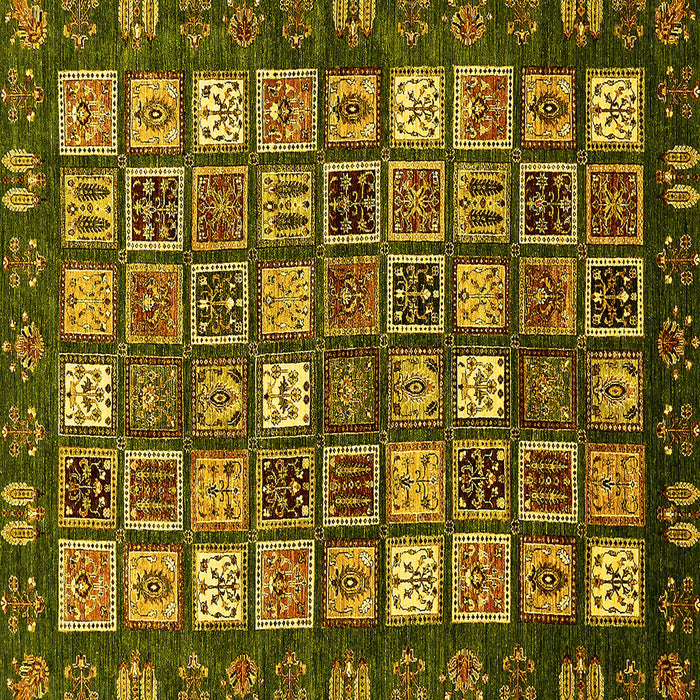 Square Machine Washable Abstract Yellow Modern Rug, wshabs528yw