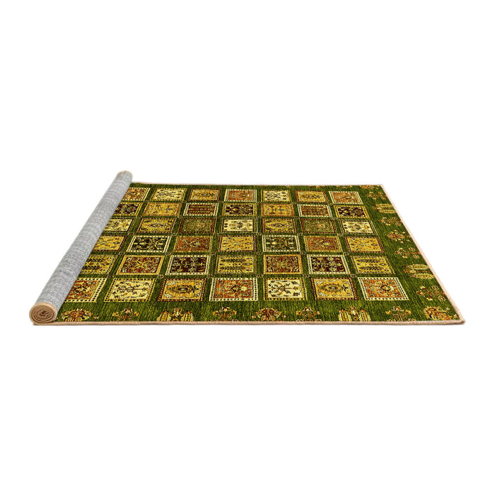 Sideview of Machine Washable Abstract Yellow Modern Rug, wshabs528yw