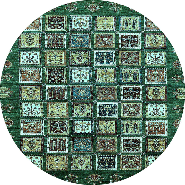 Round Abstract Light Blue Modern Rug, abs528lblu