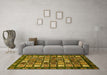 Machine Washable Abstract Yellow Modern Rug in a Living Room, wshabs528yw