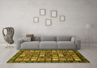 Machine Washable Abstract Yellow Modern Rug, wshabs528yw