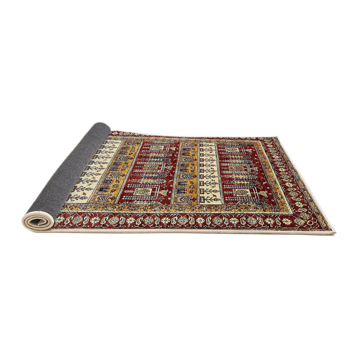 Sideview of Abstract Saffron Red Modern Rug, abs529
