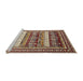 Sideview of Machine Washable Abstract Saffron Red Rug, wshabs529