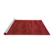 Sideview of Machine Washable Abstract Red Rug, wshabs5290