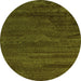 Round Abstract Green Modern Rug, abs5290grn