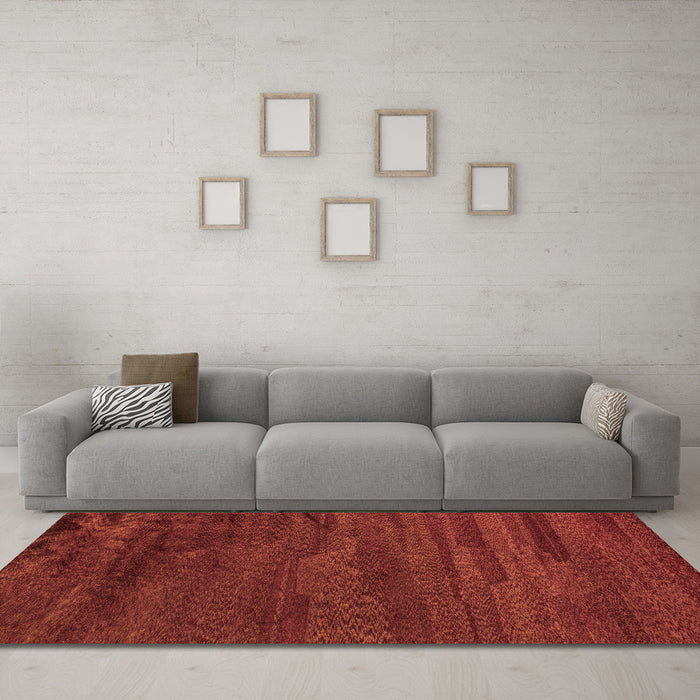 Machine Washable Abstract Brown Modern Rug in a Living Room,, wshabs5290brn