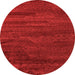 Round Abstract Orange Modern Rug, abs5290org