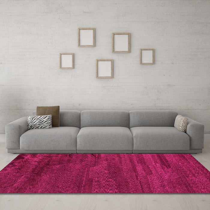Machine Washable Abstract Pink Modern Rug in a Living Room, wshabs5290pnk