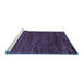 Sideview of Machine Washable Abstract Blue Modern Rug, wshabs5290blu