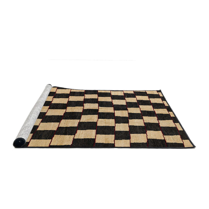 Sideview of Machine Washable Abstract Brown Sand Brown Rug, wshabs5291