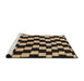 Sideview of Machine Washable Abstract Brown Sand Brown Rug, wshabs5291