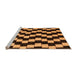 Sideview of Machine Washable Abstract Orange Modern Area Rugs, wshabs5291org