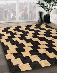 Abstract Brown Sand Brown Modern Rug, abs5291