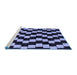 Sideview of Machine Washable Abstract Blue Modern Rug, wshabs5291blu