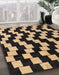 Abstract Brown Sand Brown Modern Rug in Family Room, abs5291