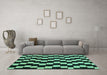 Machine Washable Abstract Turquoise Modern Area Rugs in a Living Room,, wshabs5291turq