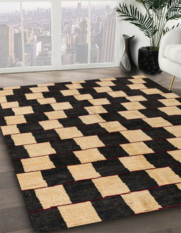 Machine Washable Abstract Brown Sand Brown Rug in a Family Room, wshabs5291