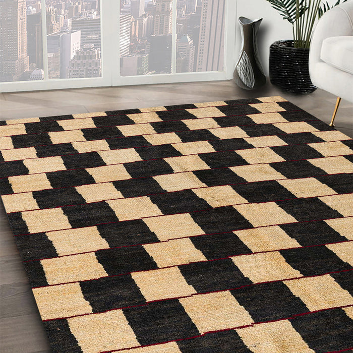 Machine Washable Abstract Brown Sand Brown Rug in a Family Room, wshabs5291