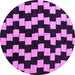 Round Machine Washable Abstract Purple Modern Area Rugs, wshabs5291pur