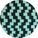 Round Abstract Light Blue Modern Rug, abs5291lblu