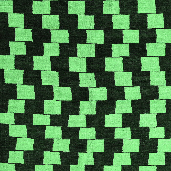 Square Machine Washable Abstract Emerald Green Modern Area Rugs, wshabs5291emgrn