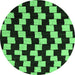 Round Abstract Emerald Green Modern Rug, abs5291emgrn