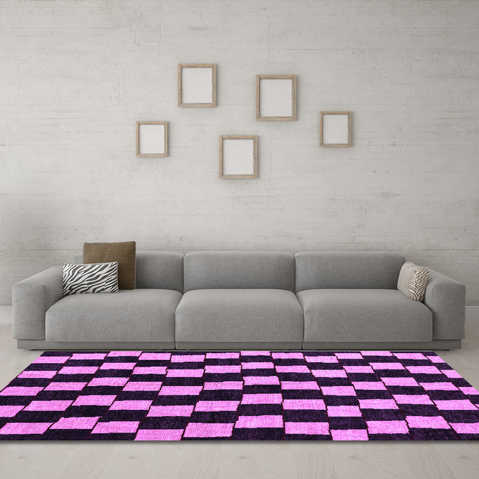 Machine Washable Abstract Purple Modern Area Rugs in a Living Room, wshabs5291pur