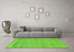 Machine Washable Abstract Green Modern Area Rugs in a Living Room,, wshabs5292grn