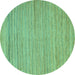 Round Abstract Turquoise Modern Rug, abs5292turq