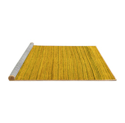 Sideview of Machine Washable Abstract Yellow Modern Rug, wshabs5292yw