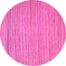 Round Machine Washable Abstract Pink Modern Rug, wshabs5292pnk