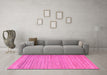 Machine Washable Abstract Pink Modern Rug in a Living Room, wshabs5292pnk