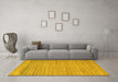 Machine Washable Abstract Yellow Modern Rug in a Living Room, wshabs5292yw