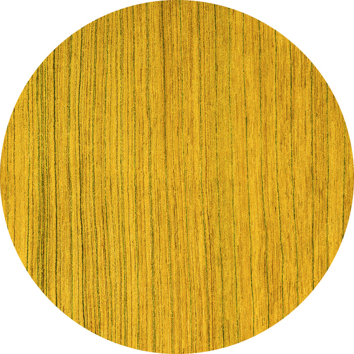 Round Abstract Yellow Modern Rug, abs5292yw