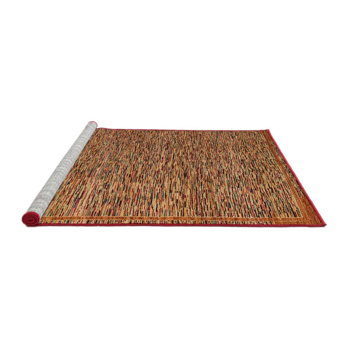 Sideview of Machine Washable Abstract Tomato Red Rug, wshabs5293