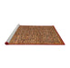 Sideview of Machine Washable Abstract Tomato Red Rug, wshabs5293