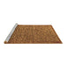 Sideview of Machine Washable Abstract Brown Modern Rug, wshabs5293brn