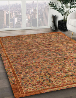 Abstract Red Modern Rug in Family Room, abs5293