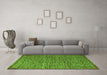 Machine Washable Abstract Green Modern Area Rugs in a Living Room,, wshabs5293grn