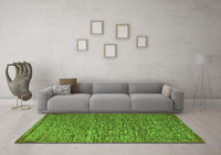 Machine Washable Abstract Green Modern Rug, wshabs5293grn