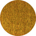 Round Machine Washable Abstract Yellow Modern Rug, wshabs5293yw