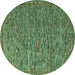 Round Abstract Turquoise Modern Rug, abs5293turq