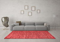 Machine Washable Abstract Red Modern Rug, wshabs5293red