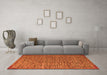 Machine Washable Abstract Orange Modern Area Rugs in a Living Room, wshabs5293org