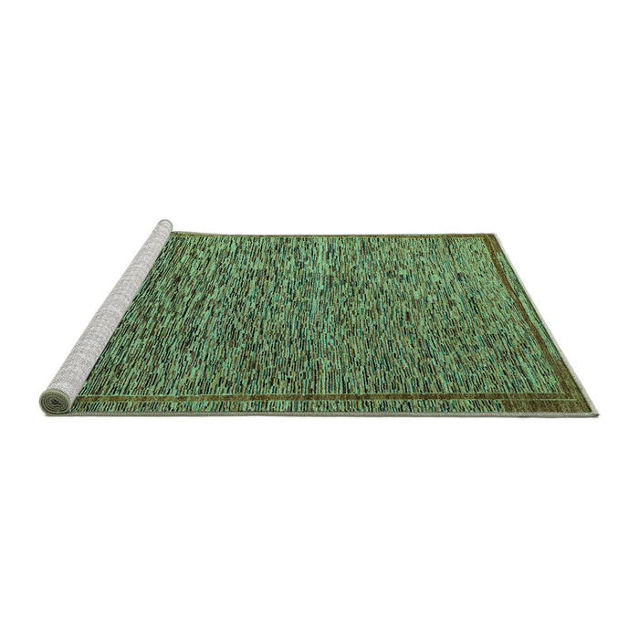 Sideview of Machine Washable Abstract Turquoise Modern Area Rugs, wshabs5293turq