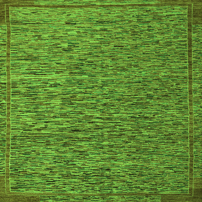 Square Machine Washable Abstract Green Modern Area Rugs, wshabs5293grn