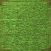 Square Machine Washable Abstract Green Modern Area Rugs, wshabs5293grn