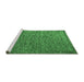 Sideview of Machine Washable Abstract Emerald Green Modern Area Rugs, wshabs5293emgrn