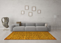 Machine Washable Abstract Yellow Modern Rug, wshabs5293yw