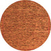 Round Machine Washable Abstract Orange Modern Area Rugs, wshabs5293org